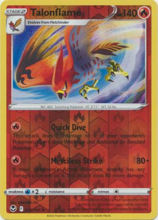 Talonflame 029/195 SWSH SWSH Silver Tempest Reverse Holo Rare Pokemon Card TCG Near Mint