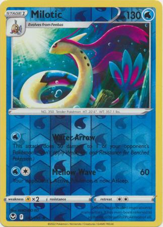 Milotic 040/195 SWSH SWSH Silver Tempest Reverse Holo Rare Pokemon Card TCG Near Mint