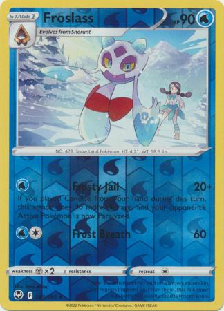 Froslass 043/195 SWSH SWSH Silver Tempest Reverse Holo Rare Pokemon Card TCG Near Mint