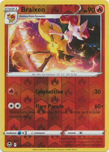 Braixen 026/195 SWSH Silver Tempest Reverse Holo Uncommon Pokemon Card TCG Near Mint 