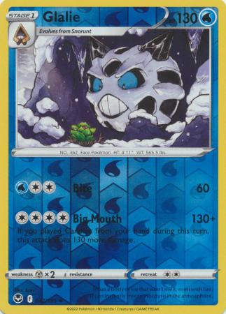 Glalie 042/195 SWSH Silver Tempest Reverse Holo Uncommon Pokemon Card TCG Near Mint 