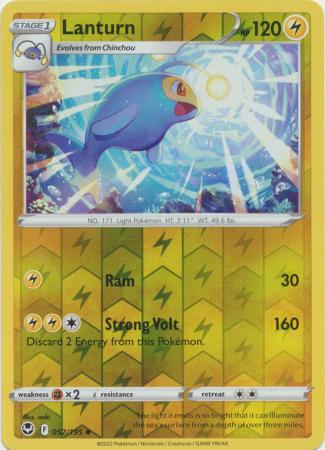 Lanturn 052/195 SWSH Silver Tempest Reverse Holo Uncommon Pokemon Card TCG Near Mint 