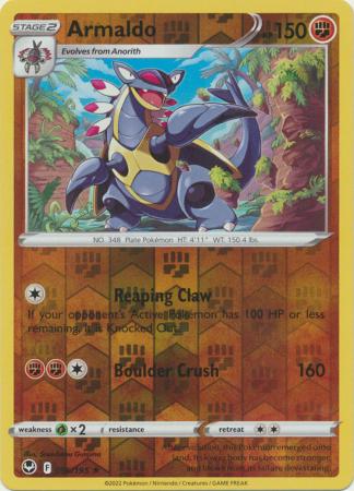 Armaldo 096/195 SWSH SWSH Silver Tempest Reverse Holo Rare Pokemon Card TCG Near Mint