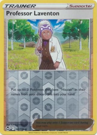 Professor Laventon 162/195 SWSH Silver Tempest Reverse Holo Uncommon Trainer Pokemon Card TCG Near Mint