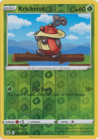 Kricketot 010/159 SWSH Crown Zenith Reverse Holo Common Pokemon Card TCG Near Mint
