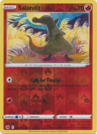 Salandit 027/159 SWSH Crown Zenith Reverse Holo Common Pokemon Card TCG Near Mint