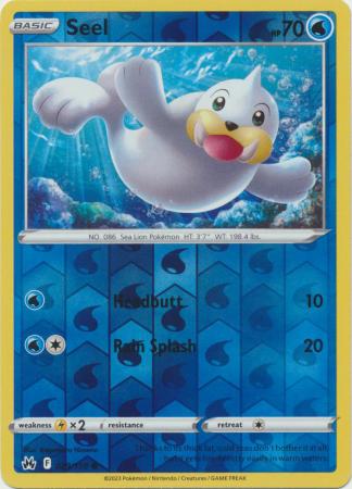 Seel 029/159 SWSH Crown Zenith Reverse Holo Common Pokemon Card TCG Near Mint