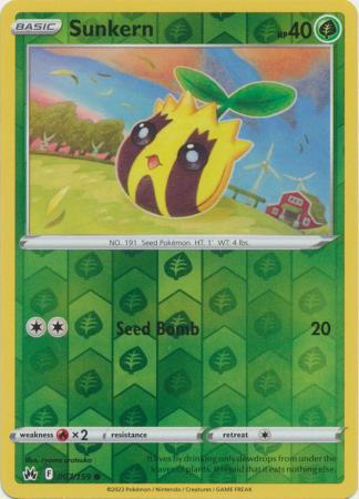 Sunkern 007/159 SWSH Crown Zenith Reverse Holo Common Pokemon Card TCG Near Mint