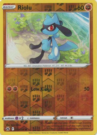 Riolu 071/159 SWSH Crown Zenith Reverse Holo Common Pokemon Card TCG Near Mint