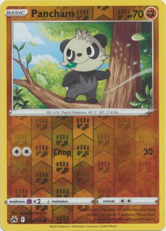 Pancham 072/159 Crown Zenith Reverse Holo Common Pokemon Card TCG Near Mint