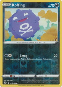 Koffing 075/159 Crown Zenith Reverse Holo Common Pokemon Card TCG Near Mint