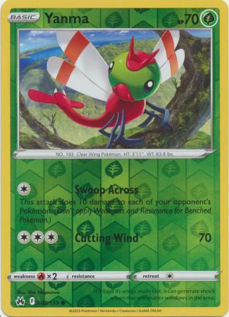 Yanma 008/159 SWSH Crown Zenith Reverse Holo Common Pokemon Card TCG Near Mint
