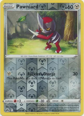 Pawniard 091/159 Crown Zenith Reverse Holo Common Pokemon Card TCG Near Mint