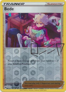 bede pokemon card signed Bede HOLO RARE Signature card 124/159 Sword & Shield Crown Zenith 2023 Pokemon