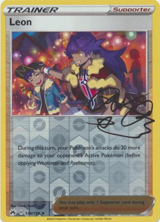 Leon 134/159 SWSH Crown Zenith Reverse Holo Trainer Rare Pokemon Card TCG Near Mint