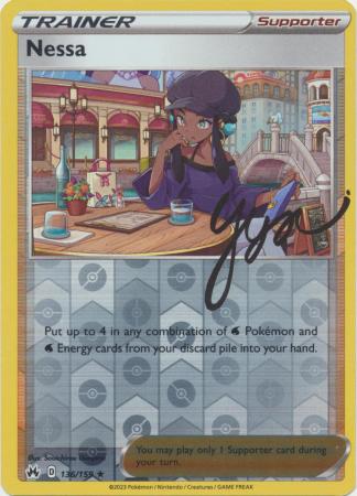 Nessa 136/159 SWSH Crown Zenith Reverse Holo Trainer Rare Pokemon Card TCG Near Mint