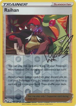 Raihan 140/159 SWSH Crown Zenith Reverse Holo Trainer Rare Pokemon Card TCG Near Mint