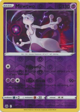 Mewtwo 059/159 SWSH Crown Zenith Reverse Holo Rare Pokemon Card TCG Near Mint