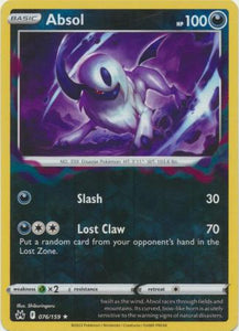 Absol 076/159 SWSH Crown Zenith Reverse Holo Rare Pokemon Card TCG Near Mint