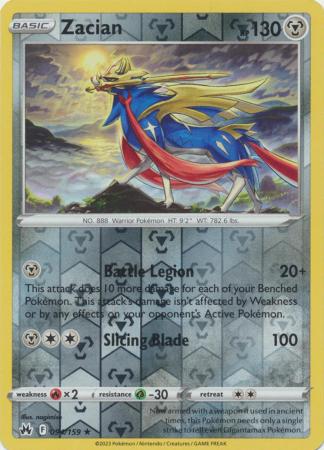 Zacian 094/159 SWSH Crown Zenith Reverse Holo Rare Pokemon Card TCG Near Mint