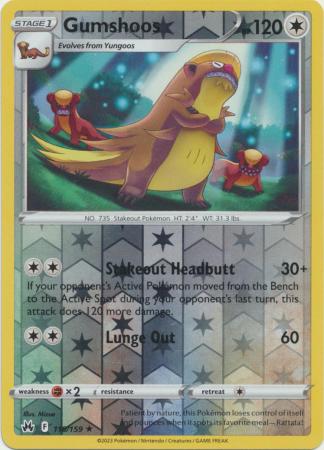 Gumshoos 118/159 SWSH Crown Zenith Reverse Holo Rare Pokemon Card TCG Near Mint