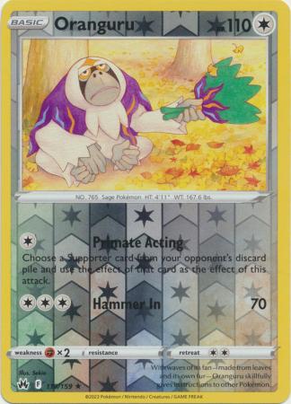 Oranguru 119/159 SWSH Crown Zenith Reverse Holo Rare Pokemon Card TCG Near Mint