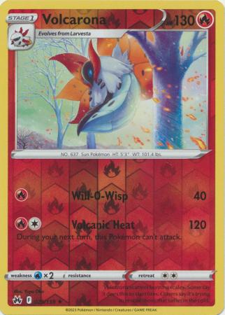 Volcarona 025/159 SWSH Crown Zenith Reverse Holo Rare Pokemon Card TCG Near Mint