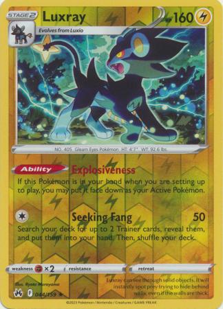 Luxray 044/159 SWSH Crown Zenith Reverse Holo Rare Pokemon Card TCG Near Mint