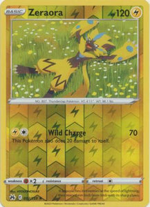 Zeraora 052/159 SWSH Crown Zenith Reverse Holo Rare Pokemon Card TCG Near Mint