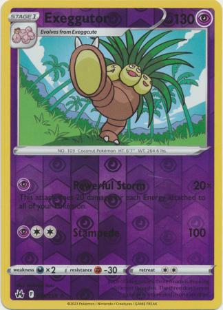 Exeggutor 058/159 SWSH Crown Zenith Reverse Holo Rare Pokemon Card TCG Near Mint