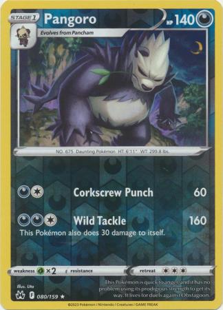 Pangoro 080/159 SWSH Crown Zenith Reverse Holo Rare Pokemon Card TCG Near Mint