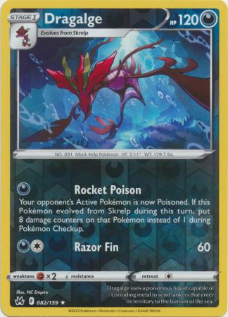 Dragalge 082/159 SWSH Crown Zenith Reverse Holo Rare Pokemon Card TCG Near Mint