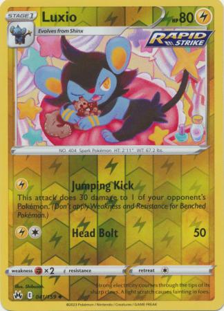 Luxio 041/159 SWSH Crown Zenith Reverse Holo Uncommon Pokemon Card TCG Near Mint 