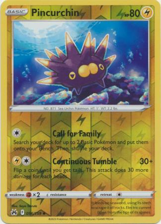 Pincurchin 056/159 SWSH Crown Zenith Reverse Holo Uncommon Pokemon Card TCG Near Mint 