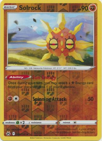 Solrock 069/159 SWSH Crown Zenith Reverse Holo Uncommon Pokemon Card TCG Near Mint 