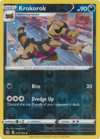 Krokorok 079/159 SWSH Crown Zenith Reverse Holo Uncommon Pokemon Card TCG Near Mint 