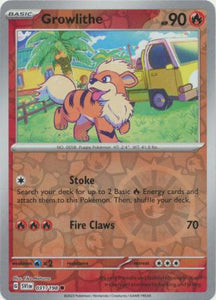 Growlithe 031/198 SV Scarlet and Violet Base Set Reverse Holo Common Pokemon Card TCG Near Mint