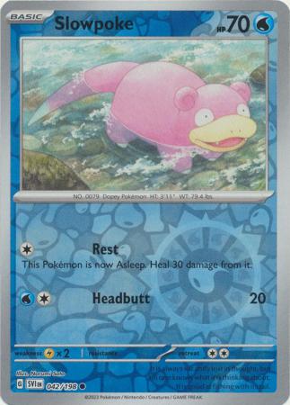 Slowpoke 042/198 SV Scarlet and Violet Base Set Reverse Holo Common Pokemon Card TCG Near Mint