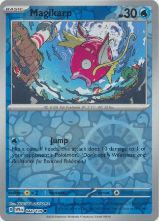 Magikarp 044/198 SV Scarlet and Violet Base Set Reverse Holo Common Pokemon Card TCG Near Mint