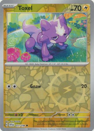 Toxel 071/198 SV Scarlet and Violet Base Set Reverse Holo Common Pokemon Card TCG Near Mint