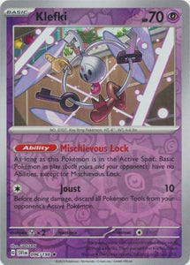 Klefki 096/198 SV Scarlet and Violet Base Set Reverse Holo Rare Pokemon Card TCG Near Mint