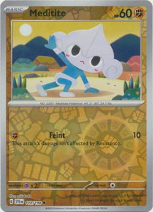 Meditite 110/198 SV Scarlet and Violet Base Set Reverse Holo Common Pokemon Card TCG Near Mint