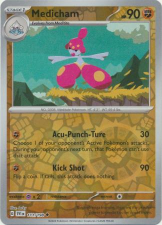 Medicham 111/198 SV Scarlet and Violet Base Set Reverse Holo Uncommon Pokemon Card TCG Near Mint 