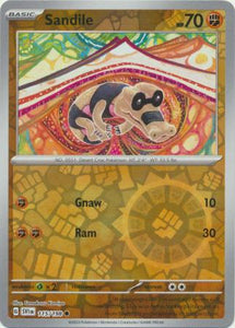 Sandile 115/198 SV Scarlet and Violet Base Set Reverse Holo Common Pokemon Card TCG Near Mint