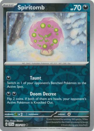 Spiritomb 129/198 SV Scarlet and Violet Base Set Reverse Holo Uncommon Pokemon Card TCG Near Mint 