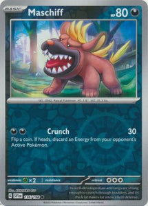 Maschiff 136/198 SV Scarlet and Violet Base Set Reverse Holo Common Pokemon Card TCG Near Mint