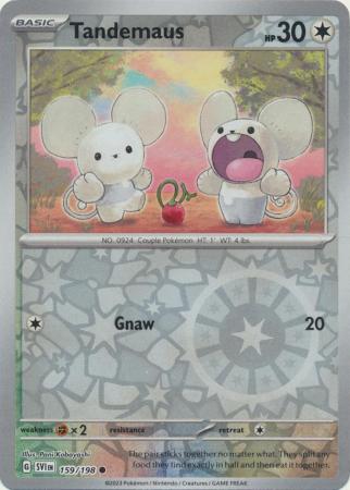 Tandemaus 159/198 SV Scarlet and Violet Base Set Reverse Holo Common Pokemon Card TCG Near Mint