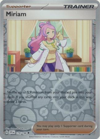 Miriam 179/198 SV Scarlet and Violet Base Set Reverse Holo Uncommon Trainer Pokemon Card TCG Near Mint