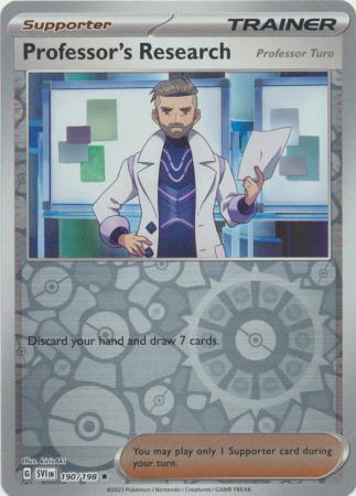 Professor's Research 190/198 SV Scarlet and Violet Base Set Reverse Holo Trainer Rare Pokemon Card TCG Near Mint