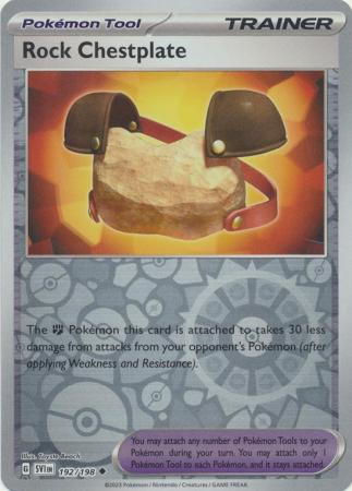 Rock Chestplate 192/198 SV Scarlet and Violet Base Set Reverse Holo Uncommon Trainer Pokemon Card TCG Near Mint 
